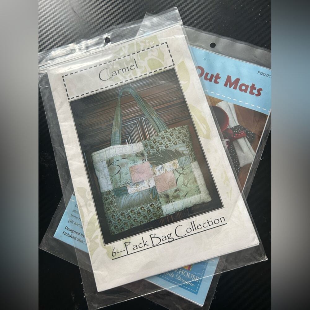 Set of Two- Sewing Project Patterns- Place Mats and Bag- accessories